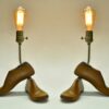 Antique Vintage Wooden Lasts transformed in Lamps