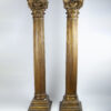 Pair of Gold Leaf Golden Columns Fluted