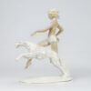 German Porcelain Figure Woman With Greyhound - Image 2
